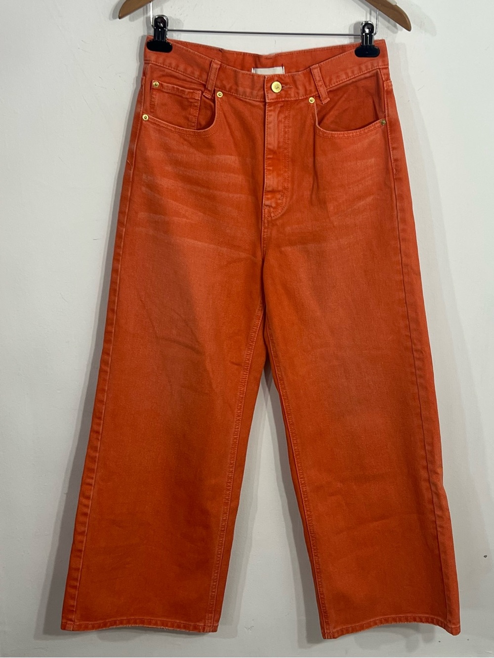 BDG Orange High Wide Denim Wide Leg Jeans High Rise 5 Pocket Zip Button Size 29
